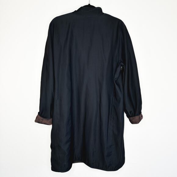 VTG Mycra Pac Floral Embroidered Zip Front Reversible Rain Jacket Coat Med Large - Picture 10 of 15